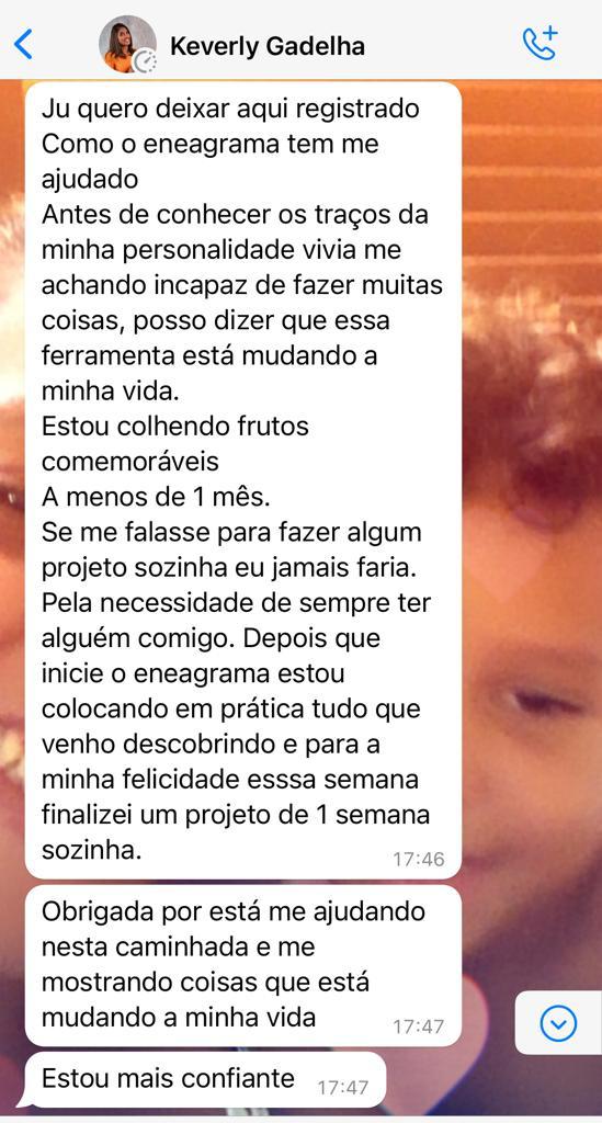 Depoimento de Keverly sobre o trabalho com o Eneagrama