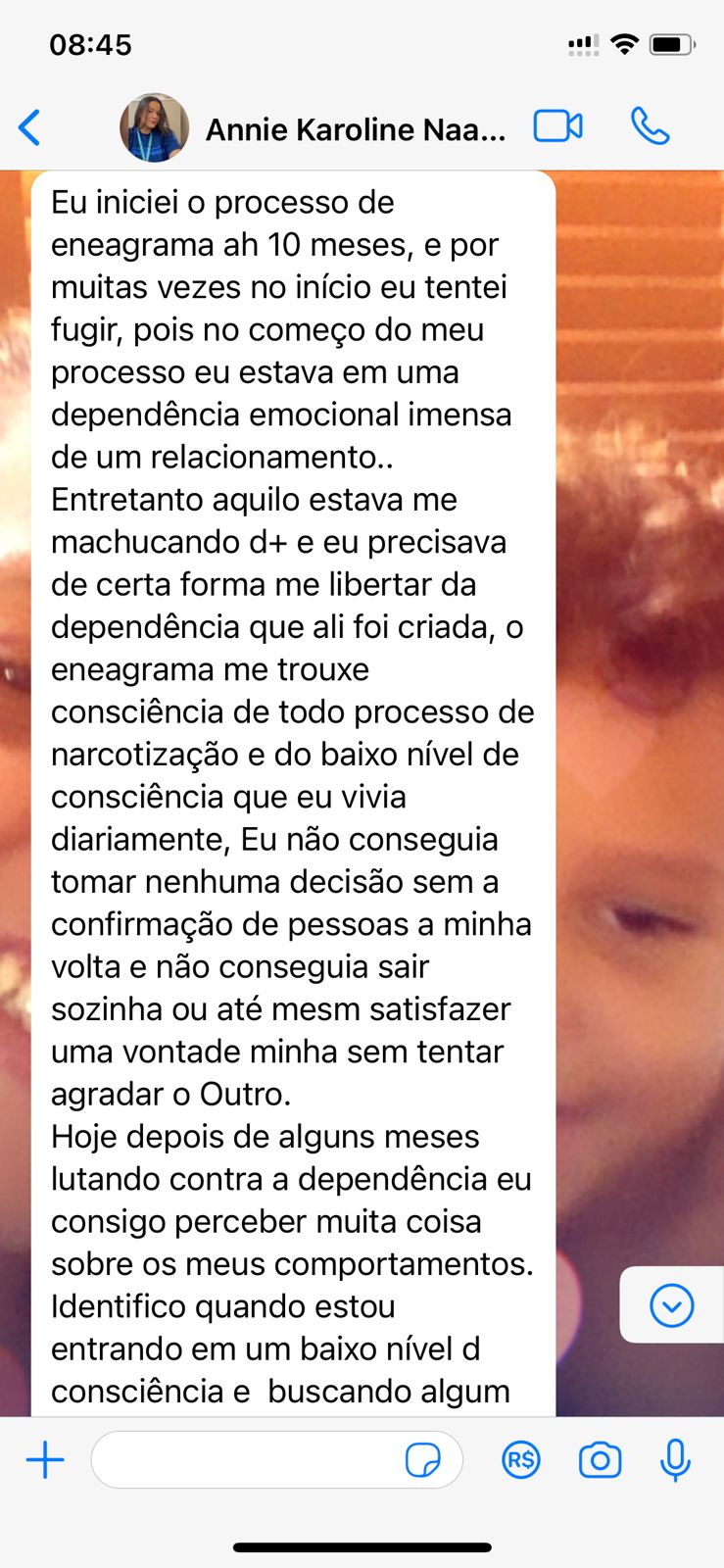 Depoimento de Annie Karoline sobre o trabalho com o Eneagrama